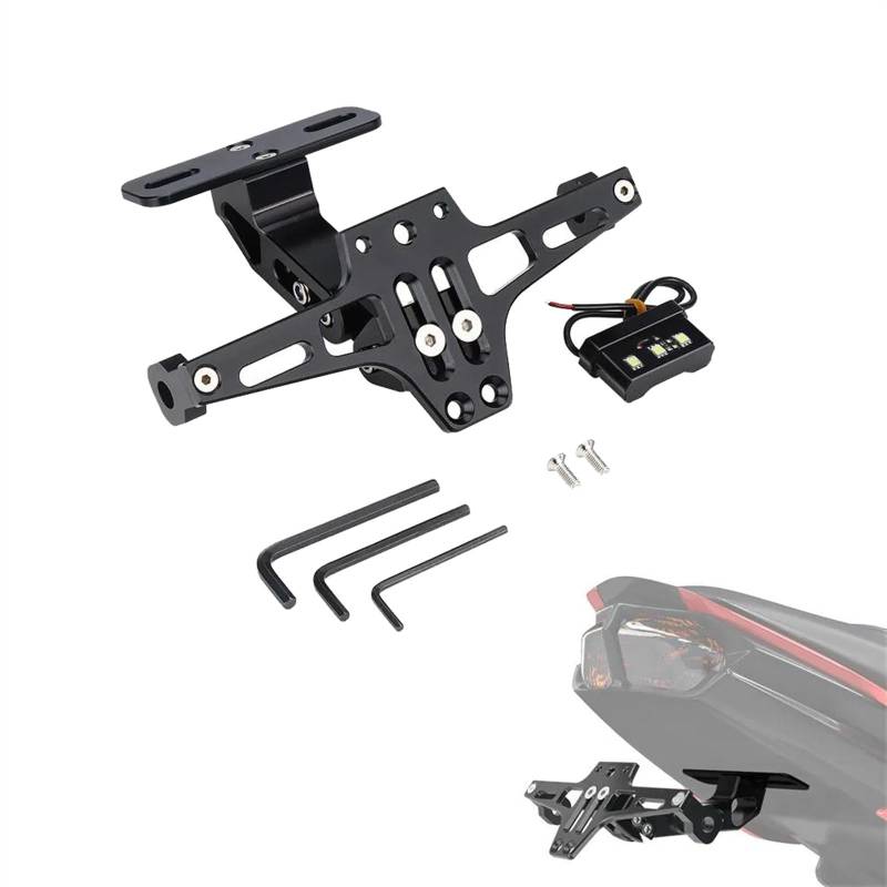 MKYOKO Motorrad F&ender Eliminator Einstellbare Kennzeichen Halter Halterung Mit Licht Für K&awasaki Z800 Z1000 Z750R Für Versys 650 von MKYOKO