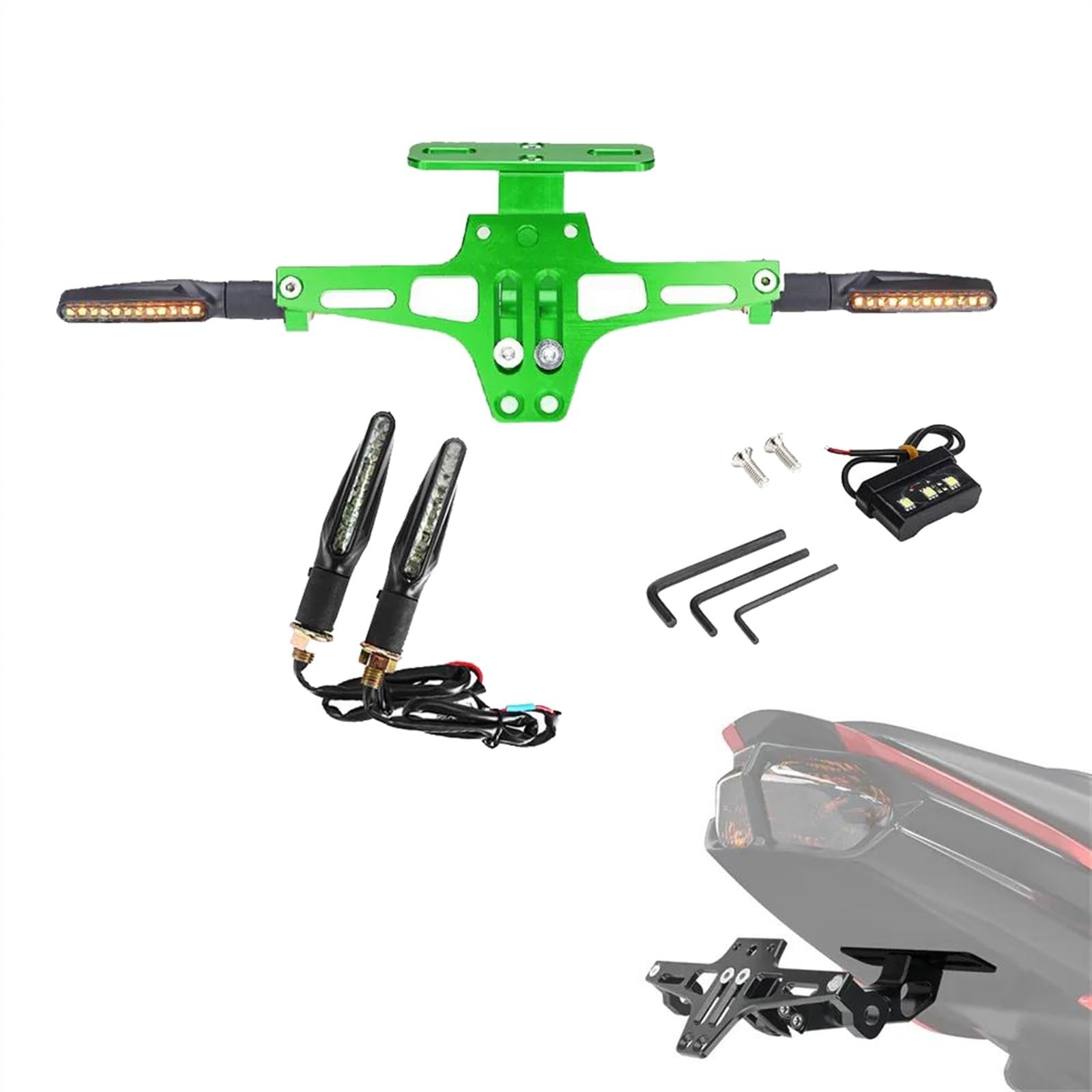 MKYOKO Motorrad F&ender Eliminator Einstellbare Kennzeichen Halter Halterung Mit Licht Für K&awasaki Z800 Z1000 Z750R Für Versys 650 MKYOKO Motorrad F&ender Eliminator Einstellbare Kennzeichen Halter Halterung Mit Licht Für K&awasaki Z800 Z1000 Z750R Für Versys 650 von MKYOKO