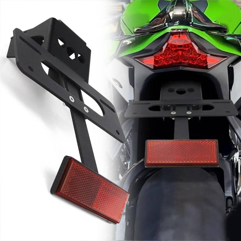 MKYOKO Motorrad Kennzeichenhalter Für K&awasaki ZX-10R ZX10R 2021 2022 2023 Hinten Schwanz Ordentlich F&Ender Eliminator Kit Zubehör von MKYOKO