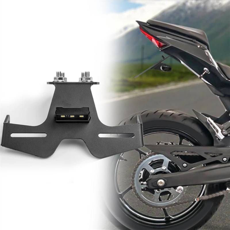 MKYOKO Schwanz Ordentlich F&ender Eliminator Mit Licht Für K&awasaki Für Ninja ZX-25R 2020 2021 ZX 25R Kennzeichen Halter Halterung ZX25R Zubehör von MKYOKO