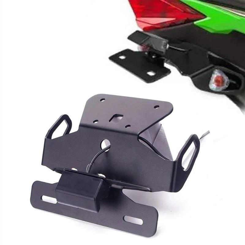 MKYOKO Tail Tidy F&Ender Eliminator Kit Kennzeichenhalter Halterung Mit Licht Für K&awasaki Für Ninja 250 300 Z250 Z300 2013–2017 2014 2015 2016 von MKYOKO