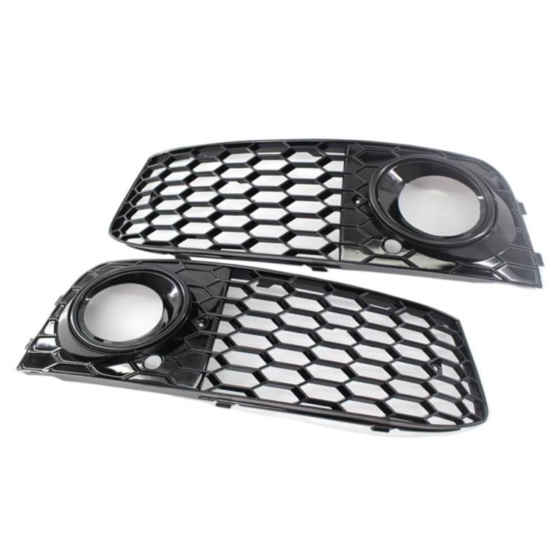 Auto Scheinwerfer Gitter 1 Paar Auto-Frontstoßstangen-Nebelscheinwerfergitter 8KD807682 8KD807681 Honeycomb Hex Nebelscheinwerferabdeckung für A4 B8 2008 2009 2010 2011 2012 von MLIOJU