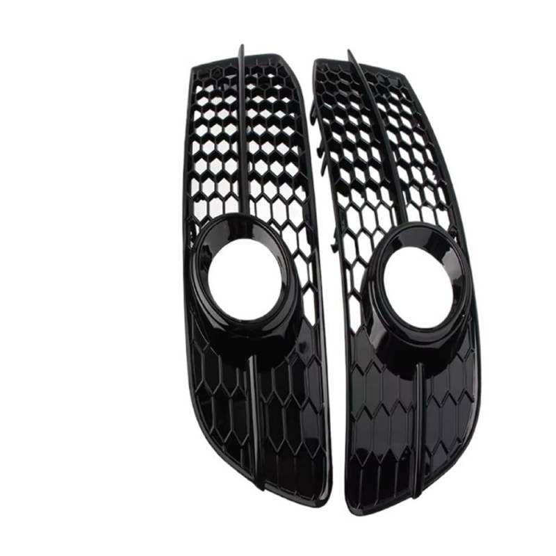 Auto Scheinwerfer Gitter 2Pcs Auto Vorderen Stoßfänger Honeycomb Hex Mesh Nebel Licht Kühlergrill Abdeckung Für A6 C6 Für S-Linie 2008 2009 2010 2011 von MLIOJU