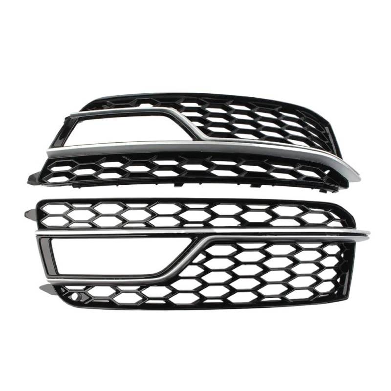 Auto Scheinwerfer Gitter 2X Auto Front Nebel Licht Lampe Abdeckung Grill Grille Für S5 Für A5 Für S-Linie 2013 2014 2015 2016 Honeycomb Stoßstange Body Kit 8T0807682M von MLIOJU