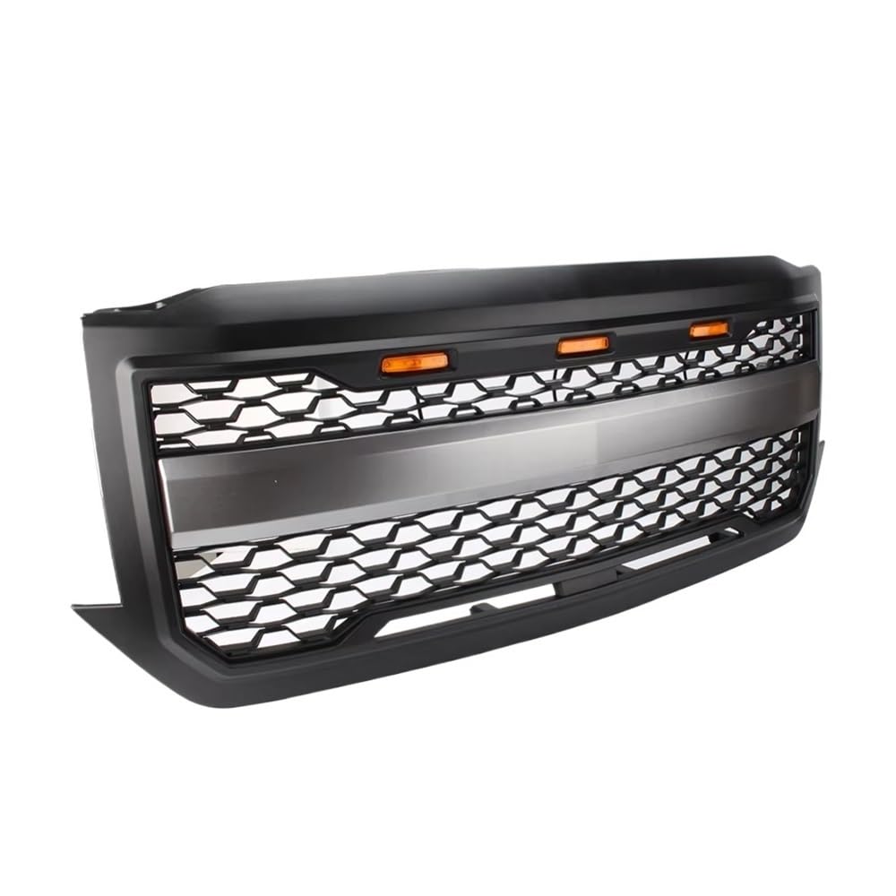 Auto Scheinwerfer Gitter Frontgrill Grille mit Bernsteinlicht für Chevy für Silverado 1500 2016 2017 2018 84134049 Autoteile Mattschwarz von MLIOJU