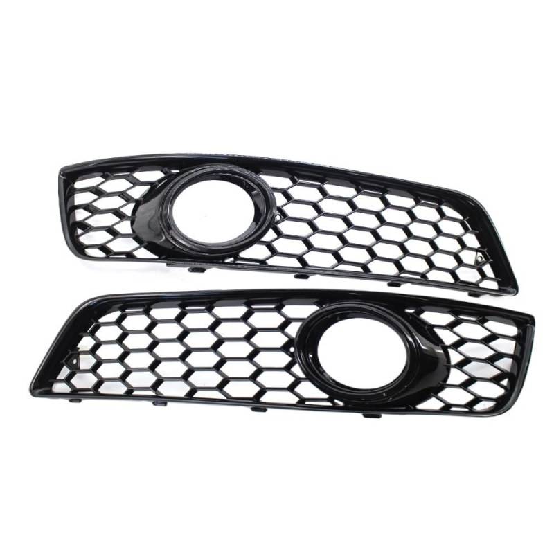 Auto Scheinwerfer Gitter Glänzend/Chrom Auto Nebelscheinwerfer Blende Abdeckung Frontstoßstange Lampengitter mit Lampenloch Mesh Style für A3 8P 2009 2010 2011 2012 2013 von MLIOJU