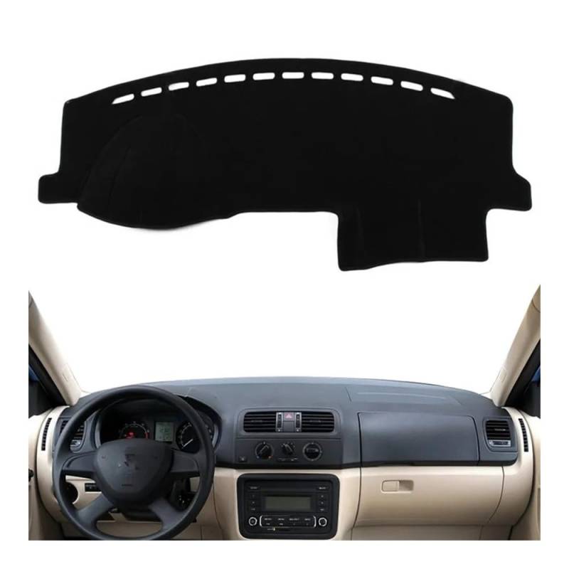 Auto Dashboard Abckung Matte Armaturenbrett Abdeckung Matte Pad Anti-Glare Dash Board Sonnenschirm Teppich Auto Für Sko&da Für Fabia 2008 2009 2010 2011 2012 2013 2014(Left Hand Drive,Black Edge) von MLTLKPPVNG