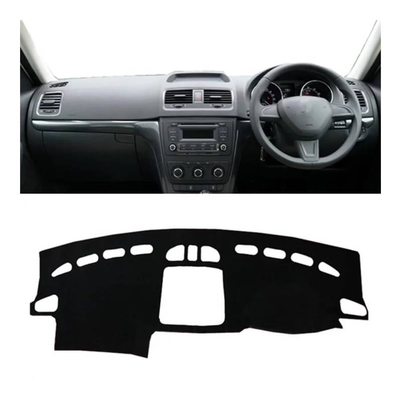 Auto Dashboard Abckung Matte Auto Dashboard Abdeckung Dash Matte Anti-Slip Instrument Teppich Für Sko&da Für Yeti 2009 2010 2011 2012 2013 2014 2015 2016 2017(Right Hand Drive,Black Edge) von MLTLKPPVNG