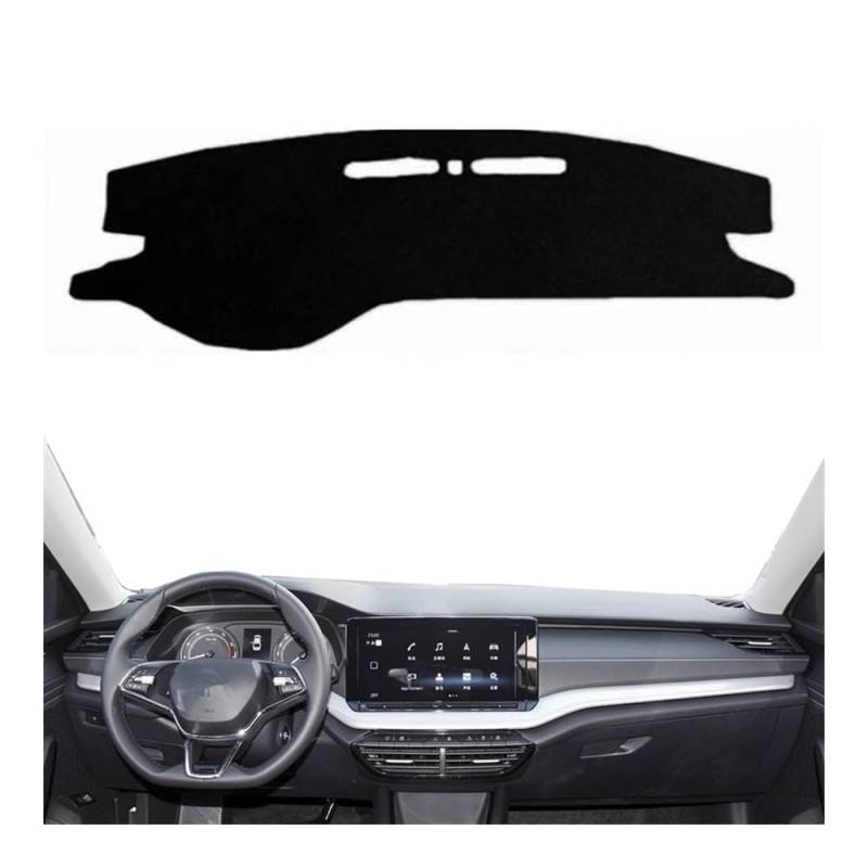 Auto Dashboard Abckung Matte Auto Dashboard Abdeckung Matte Pad Innen Instrument Sonnenschirm Schützen Teppich Teppich Für Sko&da Für Octavia A8 2021 2022 2023 2024(Left Hand Drive,Black Edge) von MLTLKPPVNG