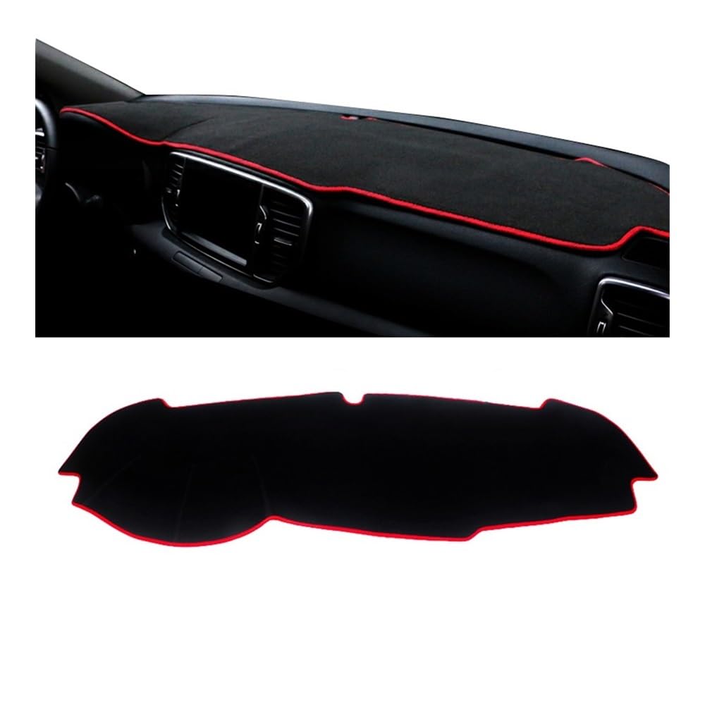 Auto Dashboard Abckung Matte Auto Dashboard Vermeiden Licht Pad Instrument Plattform Schreibtisch Abdeckung Fall Matte Teppiche Für Kia Für Sportage 4 2016 2017 2018 2019 2020 2021(A Red Side LHD) von MLTLKPPVNG