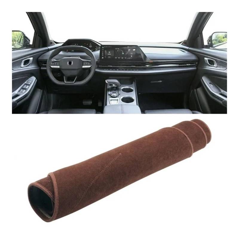 Auto Dashboard Abckung Matte Für Changan Für CS55 Plus 2022 2023 2024 Auto Dashboard Abdeckung Dash Matte Sonnenschutz Nicht-slip Pad Innen(B LHD Brown) von MLTLKPPVNG