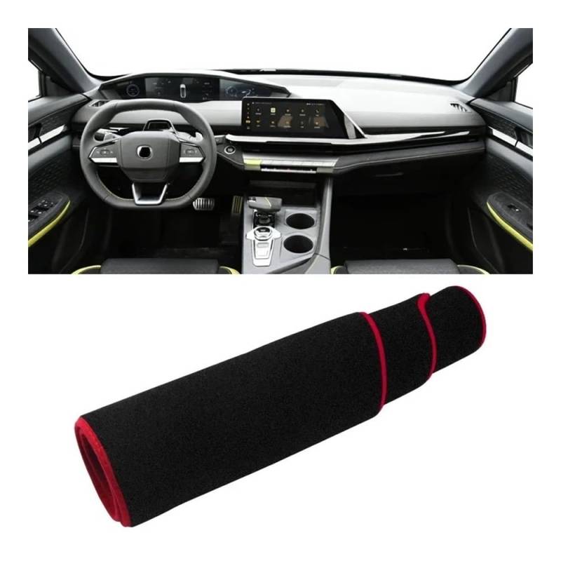 Auto Dashboard Abckung Matte Für Changan Für UNI-V 2022 2023 2024 Auto-Armaturenbrett-Abdeckung, Armaturenbrett-Matte, Sonnenschutz, Lichtschutz, Rutschfeste Unterlage(A Red Side) von MLTLKPPVNG