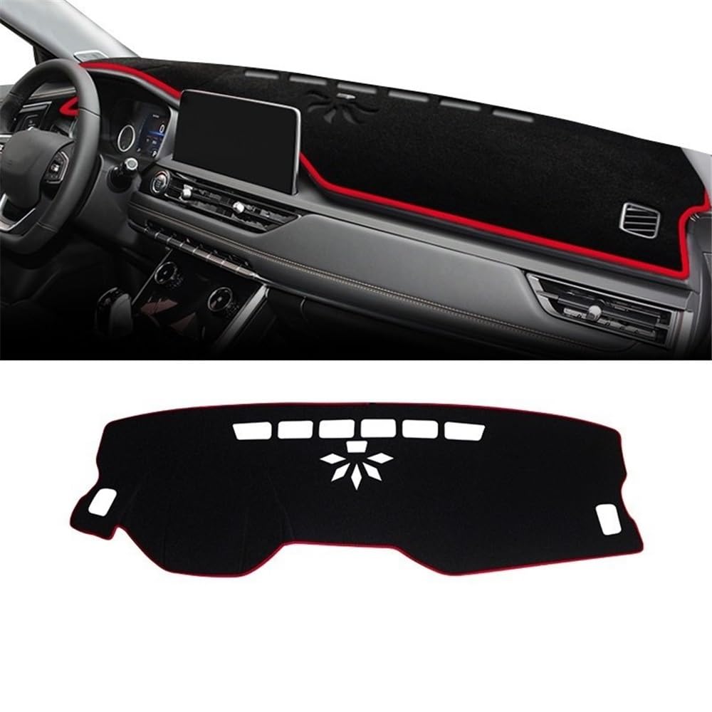Auto Dashboard Abckung Matte Für Chery Für Tiggo 8 Pro 2019 2020 2021 2022 2023 2024 Auto-Armaturenbrett-Abdeckung Armaturenbrett-Matte Sonnenschutz Rutschfeste Unterlage(A Red Side) von MLTLKPPVNG