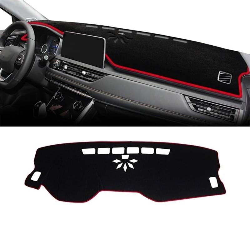 Auto Dashboard Abckung Matte Für Chery Für Tiggo 8 Pro 2019 2020 2021 2022 2023 2024 Auto-Armaturenbrett-Abdeckung Armaturenbrett-Matte Sonnenschutz Rutschfeste Unterlage(A Red Side) von MLTLKPPVNG