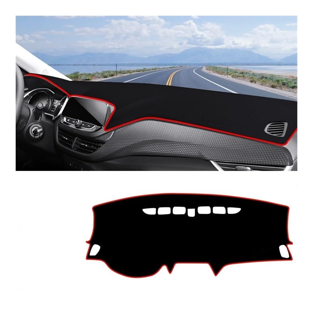 Auto Dashboard Abckung Matte Für Chevr&olet Für Onix Für Cavalier 2019 2020 2021 2022 2023 Auto-Armaturenbrett-Abdeckung Armaturenbrett-Matte Sonnenschutz Rutschfeste Unterlage(A Red Side) von MLTLKPPVNG