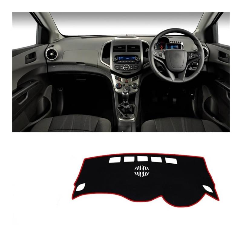 Auto Dashboard Abckung Matte Für Chevr&olet Für Trax 2017 2018 2019 Auto-Armaturenbrett-Abdeckung Armaturenbrett-Matte Sonnenschutz Rutschfeste Unterlage(A Red Side RHD) von MLTLKPPVNG
