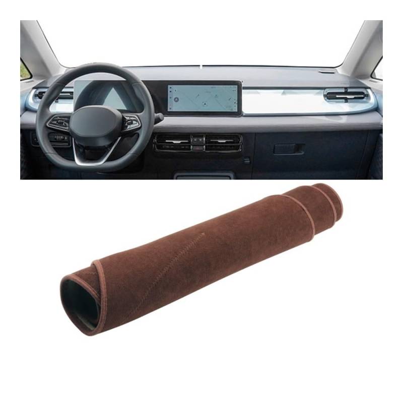 Auto Dashboard Abckung Matte Für Geely Für Geometrie E 2022 2023 2024 Instrument Schreibtisch Sonnenschutz Matte Anti-rutsch-Pad(B Brown) von MLTLKPPVNG