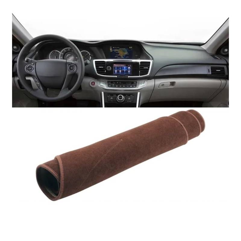 Auto Dashboard Abckung Matte Für Hon┐da Für Accord 9th 2013 2014 2015 2016 2017 Auto-Armaturenbrett-Abdeckung Armaturenbrett-Matte Sonnenschutz Rutschfeste Unterlage(B LHD Brown) von MLTLKPPVNG