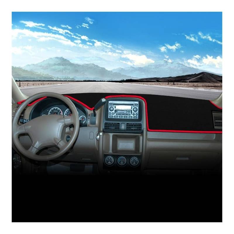 Auto Dashboard Abckung Matte Für Hon┐da Für CR-V II MK2 2002 2003 2004 2005 2006 Auto-Armaturenbrett-Abdeckung Armaturenbrett-Matte Sonnenschutz Rutschfeste Unterlage Innenraum(A Red Side) von MLTLKPPVNG