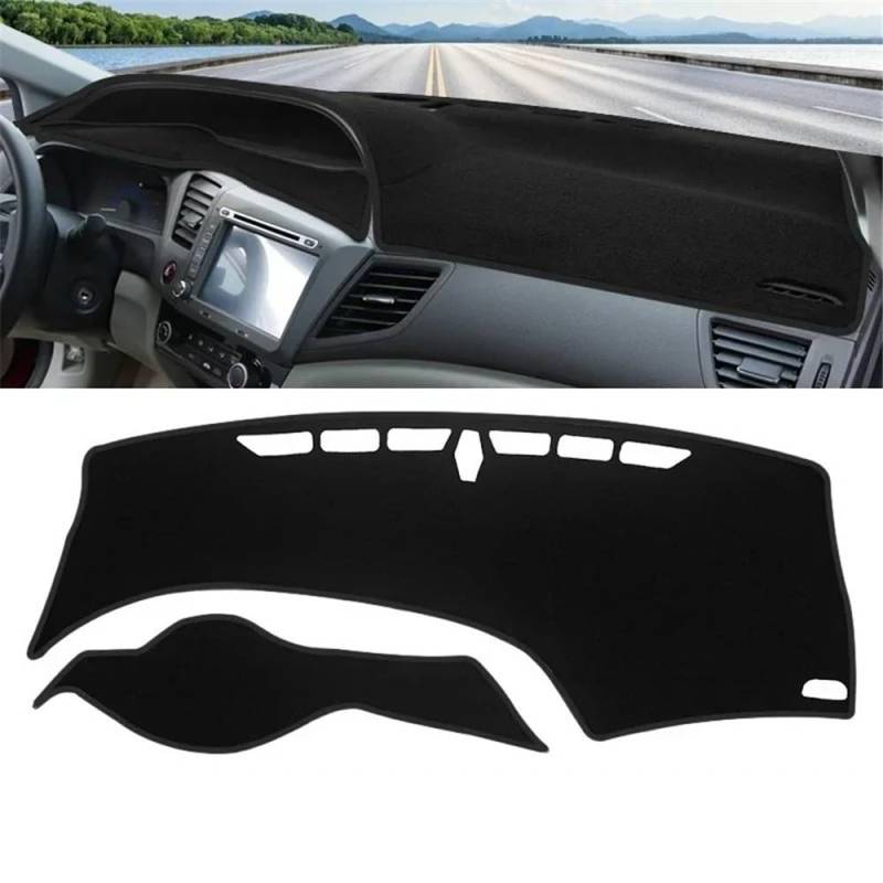 Auto Dashboard Abckung Matte Für Hon┐da Für Civic Neunte 2012 2013 2014 2015 Auto Dashboard Abdeckung Dash Matte Sonnenschutz Instrument Panel Nicht-slip Pad(Black Side) von MLTLKPPVNG