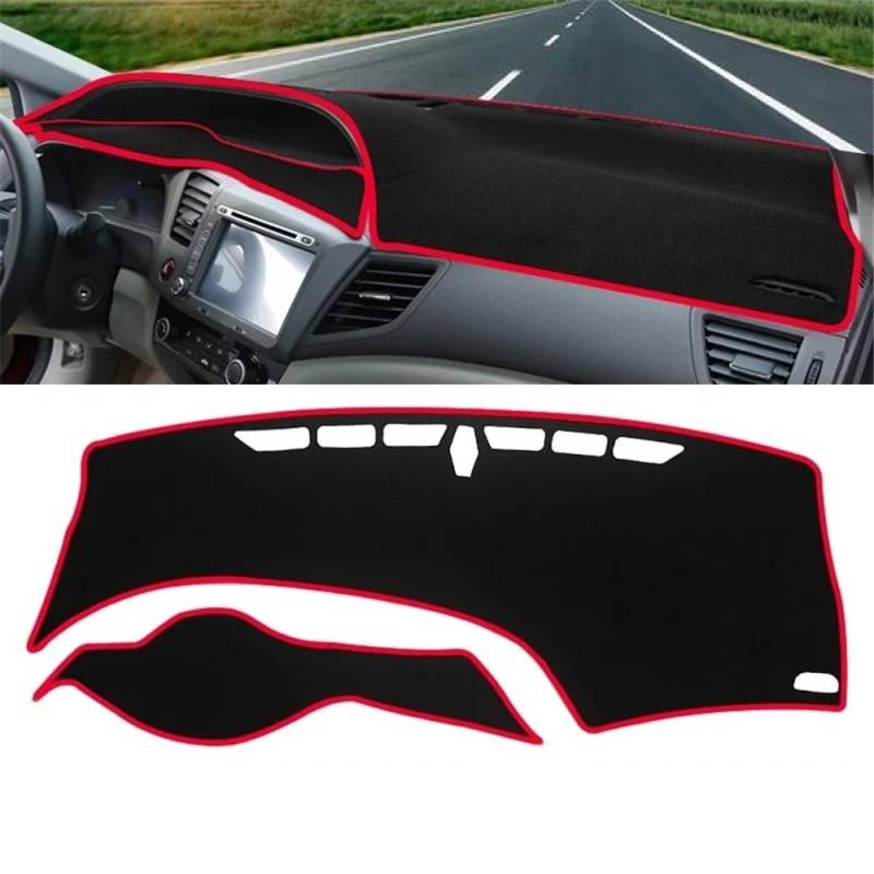 Auto Dashboard Abckung Matte Für Hon┐da Für Civic Neunte 2012 2013 2014 2015 Auto Dashboard Abdeckung Dash Matte Sonnenschutz Instrument Panel Nicht-slip Pad(Red Side) von MLTLKPPVNG