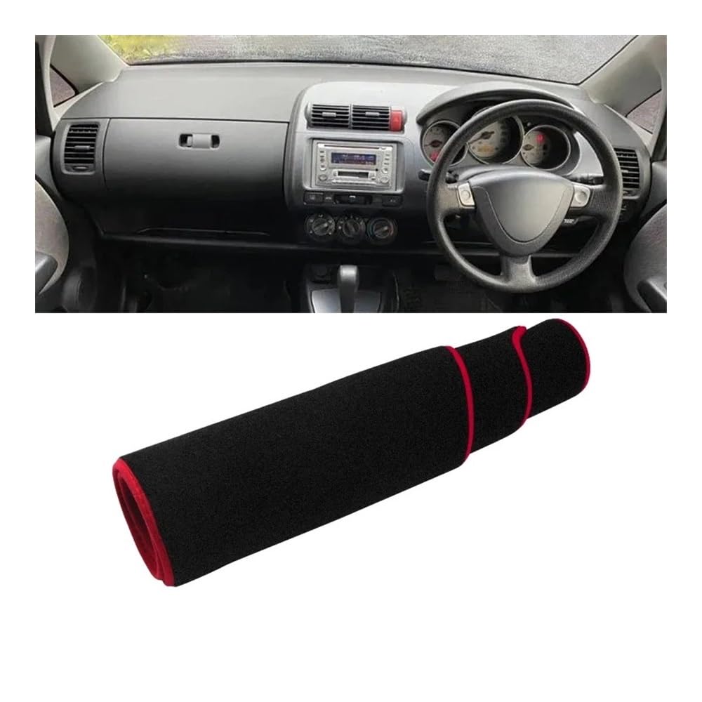 Auto Dashboard Abckung Matte Für Hon┐da Für Fit Jazz MK1 2001 2002 2003 2004 2005 2006 2007 Armaturenbrett-Abdeckung Armaturenbrett-Matte Sonnenschutz Rutschfeste Unterlage(RHD Red Side) von MLTLKPPVNG