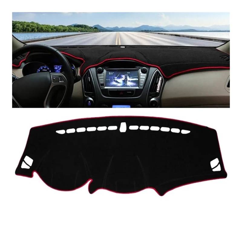 Auto Dashboard Abckung Matte Für Hyun&dai Für IX35 LM 2010 2011 2012 2013 2014 Auto-Armaturenbrett-Abdeckung Armaturenbrettmatte Sonnenschutz Rutschfeste Unterlage(Red Side) von MLTLKPPVNG