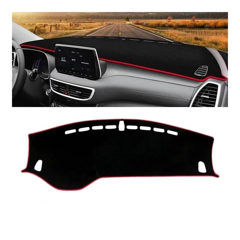 Auto Dashboard Abckung Matte Für Hyun&dai Für Tucson TL 2019 2020 Auto-Armaturenbrett-Abdeckung Armaturenbrettmatte Sonnenschutz Lichtschutz Rutschfeste Unterlage(A LHD Red Side) von MLTLKPPVNG