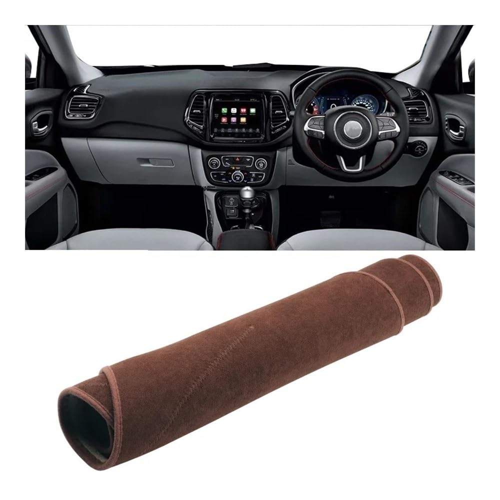 Auto Dashboard Abckung Matte Für J&eep Für Compass 2017 2018 2019 2020 Auto-Armaturenbrett-Abdeckung Armaturenbrett-Matte Sonnenschutz Lichtschutz Rutschfeste Unterlage(B Brown RHD) von MLTLKPPVNG