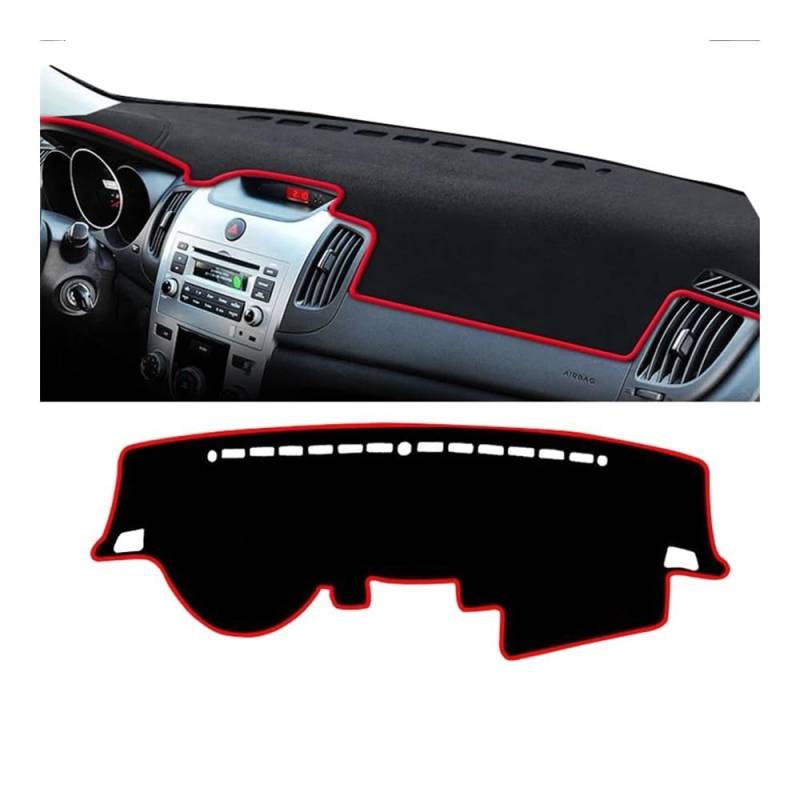 Auto Dashboard Abckung Matte Für Kia Für Cerato Für Forte K3 2009 2010 2011 2012 Auto-Armaturenbrett-Abdeckung Armaturenbrett-Matte Sonnenschutz Lichtschutz Rutschfeste Unterlage(LHD Red side) von MLTLKPPVNG