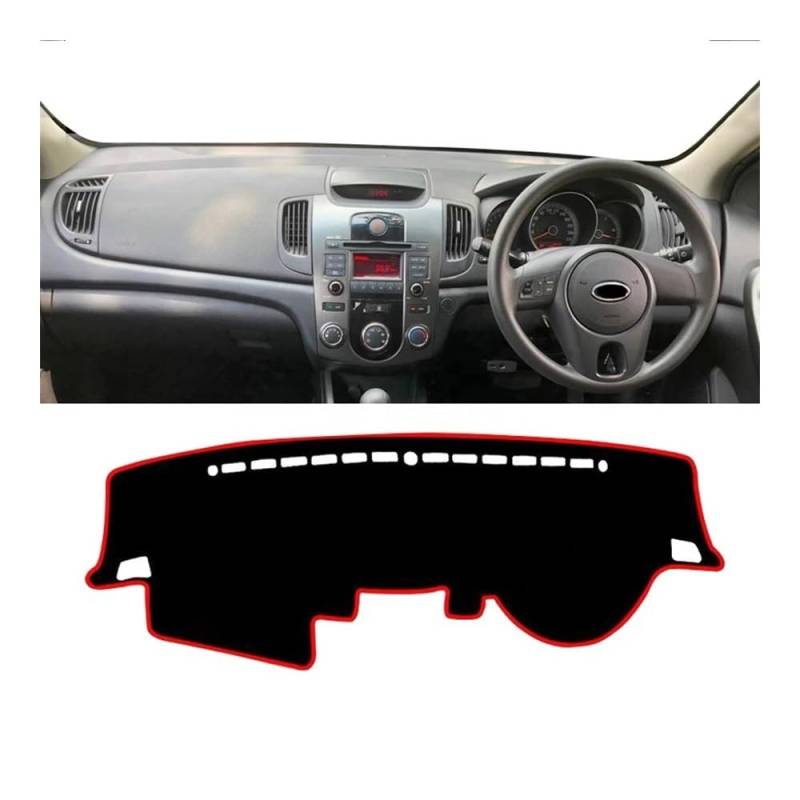 Auto Dashboard Abckung Matte Für Kia Für Cerato Für Forte K3 2009 2010 2011 2012 Auto-Armaturenbrett-Abdeckung Armaturenbrett-Matte Sonnenschutz Lichtschutz Rutschfeste Unterlage(RHD Red side) von MLTLKPPVNG