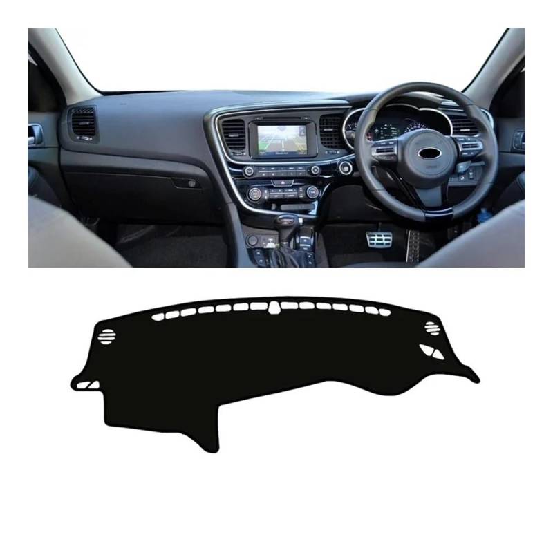 Auto Dashboard Abckung Matte Für Kia Für Optima K5 2011 2012 2013 2014 2015 Auto Dashboard Abdeckung Dash Matte Sonnenschutz Vermeiden Licht Nicht-slip Pad(A RHD Black side) von MLTLKPPVNG