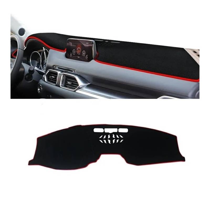 Auto Dashboard Abckung Matte Für Maz&da Für CX-5 KF 2017 2018 2019 2020 2021 2022 2023 Auto Dashboard Abdeckung Dash Matte Sonnenschutz Nicht-slip Pad(A LHD Red Side) von MLTLKPPVNG