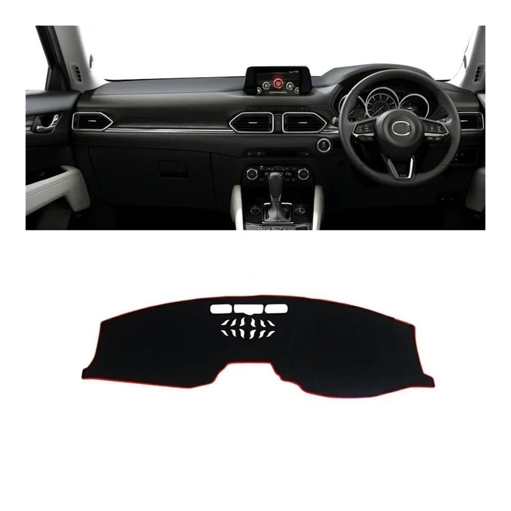 Auto Dashboard Abckung Matte Für Maz&da Für CX-5 KF 2017 2018 2019 2020 2021 2022 2023 Auto Dashboard Abdeckung Dash Matte Sonnenschutz Nicht-slip Pad(A RHD Red Side) von MLTLKPPVNG