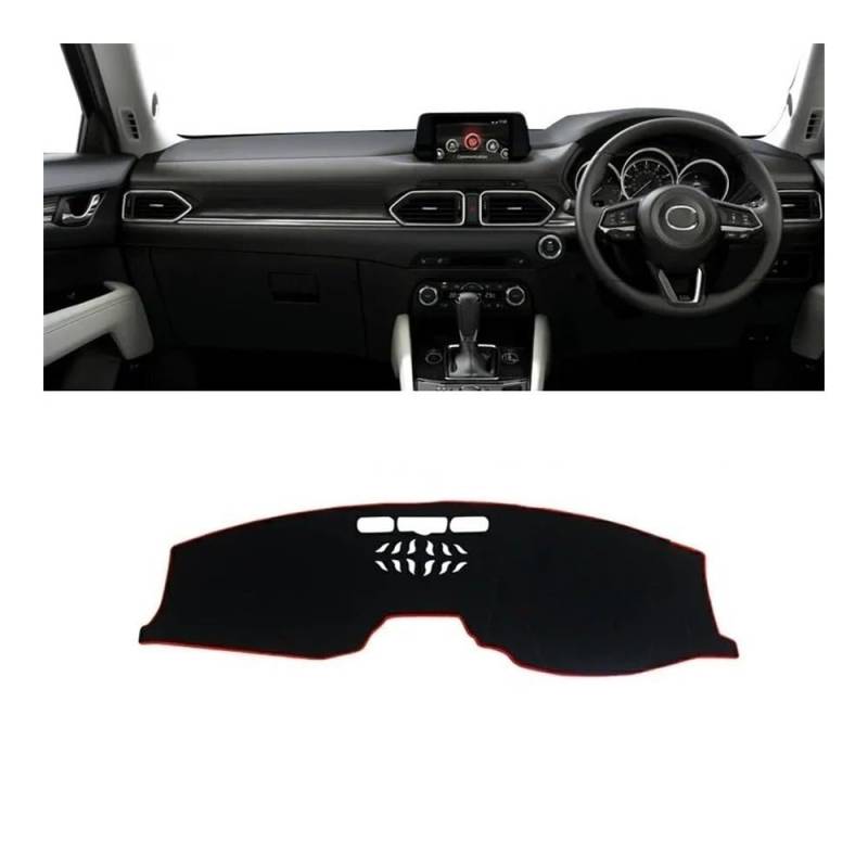 Auto Dashboard Abckung Matte Für Maz&da Für CX-5 KF 2017 2018 2019 2020 2021 2022 2023 Auto Dashboard Abdeckung Dash Matte Sonnenschutz Nicht-slip Pad(A RHD Red Side) von MLTLKPPVNG