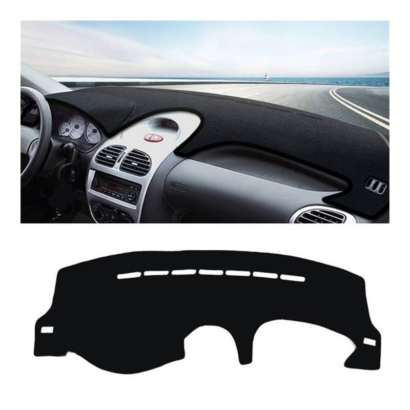 Auto Dashboard Abckung Matte Für Peuge&ot Für 206 CC SW 2004 2005 2006 2007 2008 Armaturenbrettabdeckung Armaturenbrettmatte Sonnenschutz Rutschfeste Unterlage(A Black side) von MLTLKPPVNG