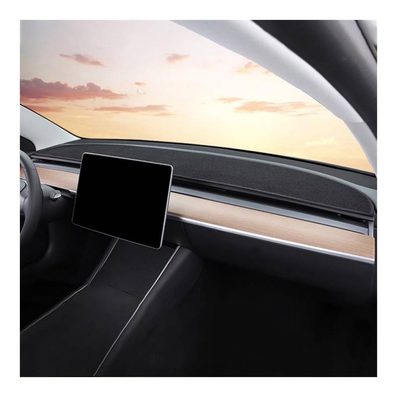 Auto Dashboard Abckung Matte Für Tesla Für Model 3 Für Model Y 2017 2018 2019 2020 2021 2022 2023 2024 Auto-Armaturenbrett-Abdeckung Armaturenbrettmatte Sonnenschutz Rutschfeste Unterlage(A Black Side von MLTLKPPVNG