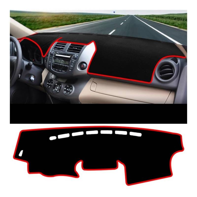 Auto Dashboard Abckung Matte Für Toy&ota Für R&AV4 XA30 2006 2007 2008 2009 2010 2011 2012 Auto-Armaturenbrett-Abdeckung Armaturenbrett-Matte Sonnenschutzpolster(A Red Side) von MLTLKPPVNG