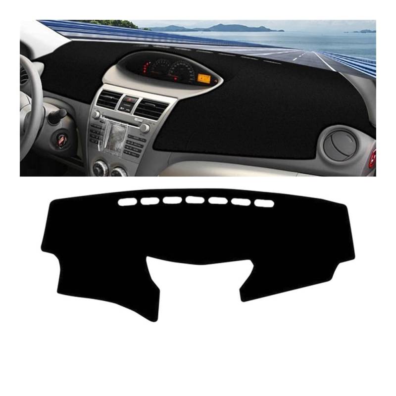 Auto Dashboard Abckung Matte Für Toy&ota Für Vios 2008 2009 2010 2011 2012 2013 Auto-Armaturenbrett-Abdeckung Armaturenbrett-Matte Sonnenschutz Rutschfeste Unterlage(A Black Side LHD) von MLTLKPPVNG
