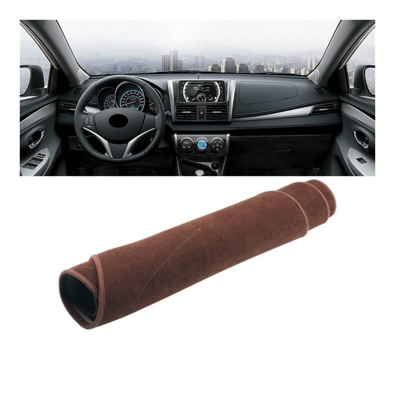 Auto Dashboard Abckung Matte Für Toy&ota Für Vios 2014 2015 2016 2017 2018 2019 Auto-Armaturenbrett-Abdeckung Armaturenbrett-Matte Sonnenschutz Rutschfeste Unterlage(B Brown LHD) von MLTLKPPVNG