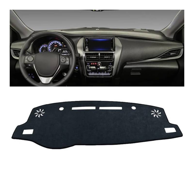 Auto Dashboard Abckung Matte Für Toy&ota Für Yaris Für Ativ 2019 2020 2021 2022 2023 Auto Dashboard Abdeckung Dash Matte Sonnenschutz Nicht-slip Pad(B LHD Black) von MLTLKPPVNG
