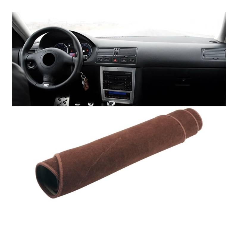 Auto Dashboard Abckung Matte Für V&W Für Golf 4 MK4 1997 1998 1999 2000 2001 2002 2003 Auto-Armaturenbrett-Abdeckung Armaturenbrettmatte Sonnenschutz Rutschfeste Unterlage(B Brown) von MLTLKPPVNG