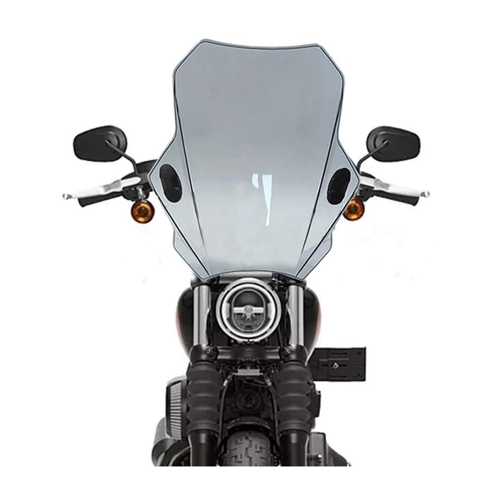 MLTLKPPVNG Windschild Spoiler 22/25/28mm Motorrad ABS Kunststoff Einstellbare Windschutzscheibe Für H&Arley-D&avidson Für Street Bob 2018 2019 2020 2021 2022(Gray) von MLTLKPPVNG