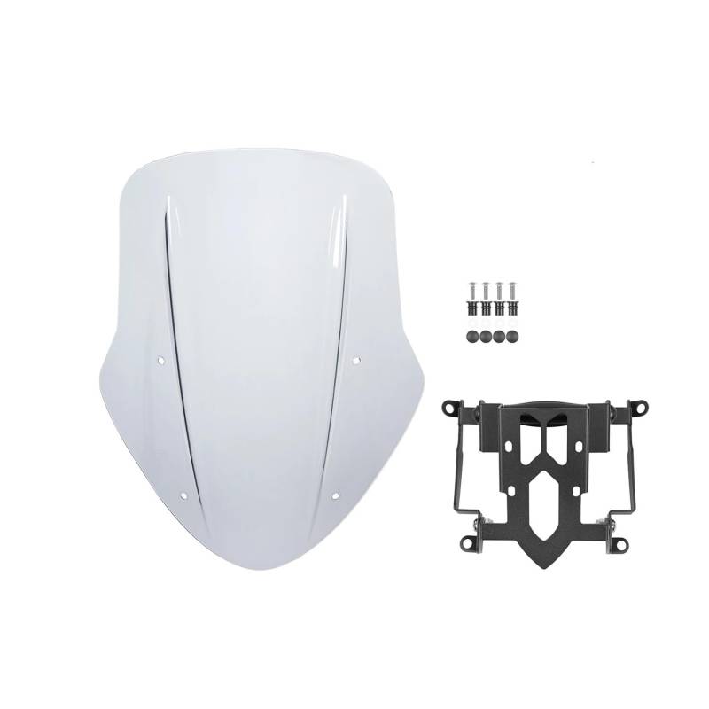 MLTLKPPVNG Windschild Spoiler Für Du&Cati Für Diavel 1260 S 2019 2020 2021 2022 Motorrad Windschutzscheibe Windabweiser Mit Montage Halterung Windschutzscheibe(Leichter Rauch) von MLTLKPPVNG