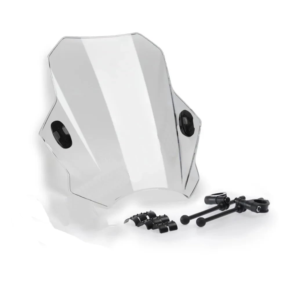 MLTLKPPVNG Windschild Spoiler Für Für CB125R Für CB150R Für CB250R Für CB300R 2018 2019 2020 2021 2022 2023 22mm 25mm 28mm Motorrad ABS Kunststoff Einstellbare Windschutzscheibe(Transparent) von MLTLKPPVNG
