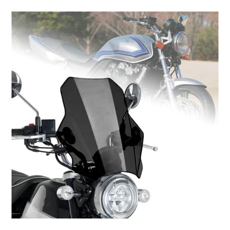 MLTLKPPVNG Windschild Spoiler Für Für CB400 Für CB400SF Motorrad Einstellbare Windschutzscheibe(Black) von MLTLKPPVNG
