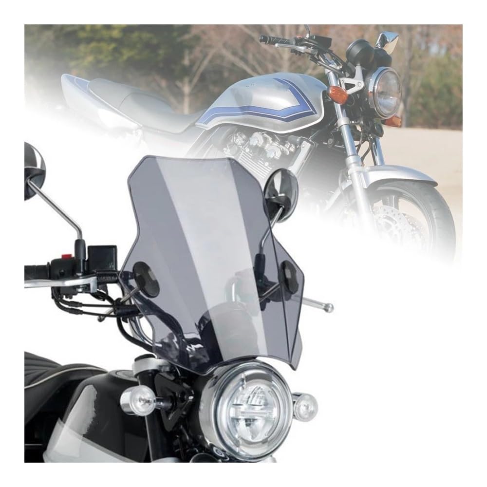 MLTLKPPVNG Windschild Spoiler Für Für CB400 Für CB400SF Motorrad Einstellbare Windschutzscheibe(Grau) von MLTLKPPVNG