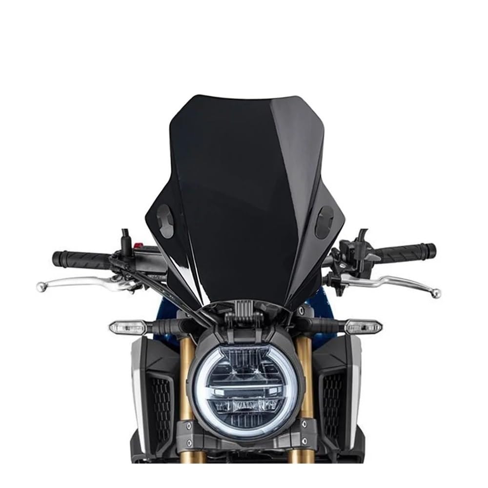 MLTLKPPVNG Windschild Spoiler Für Für CB650R Für NEO Sports Für Cafe Für CB900F Für Hornet Für CBF500 Für CBF600 Motorrad ABS Kunststoff Einstellbare Windschutzscheibe(Black) von MLTLKPPVNG