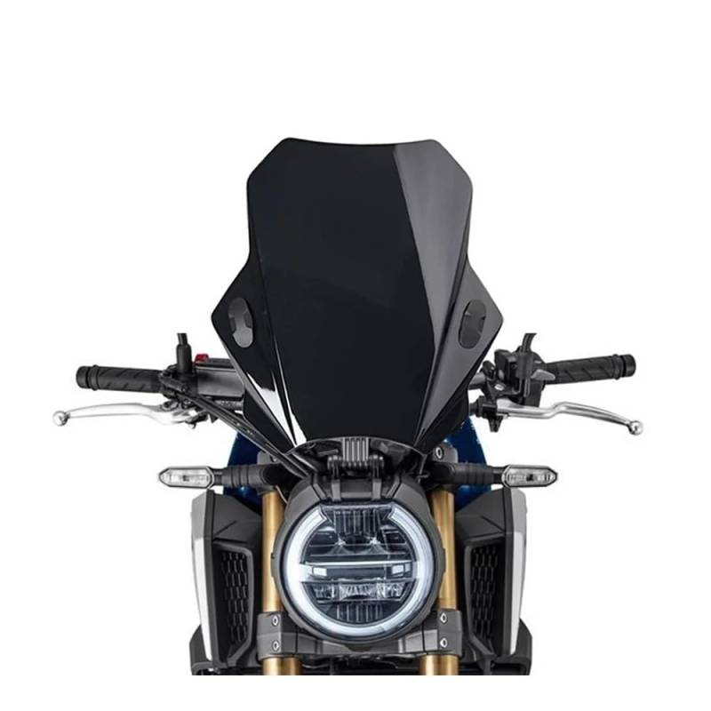 MLTLKPPVNG Windschild Spoiler Für Für CB650R Für NEO Sports Für Cafe Für CB900F Für Hornet Für CBF500 Für CBF600 Motorrad ABS Kunststoff Einstellbare Windschutzscheibe(Black) von MLTLKPPVNG