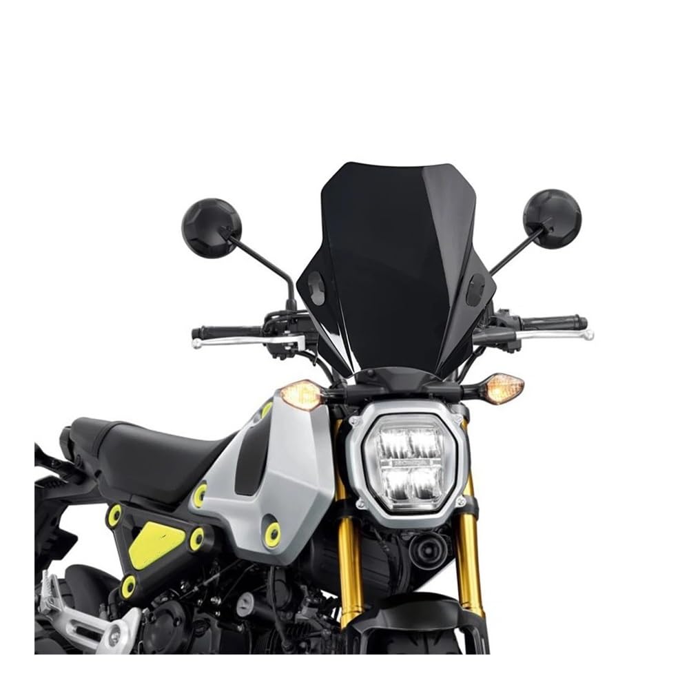 MLTLKPPVNG Windschild Spoiler Für Für Grom 2021 2022 Motorrad Windschutzscheibe Frontspoiler Windschutzscheibe Abdeckung Bildschirm(Black) von MLTLKPPVNG